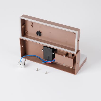 Brilagi - Applique murale d'extérieur LED avec détecteur TESSI LED/10W/230V marron IP54