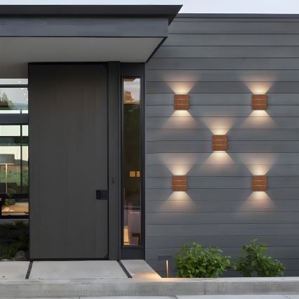 Brilagi -LED Applique murale d'extérieur DOUBLERAY LINE LED/6W/230V décor bois IP54