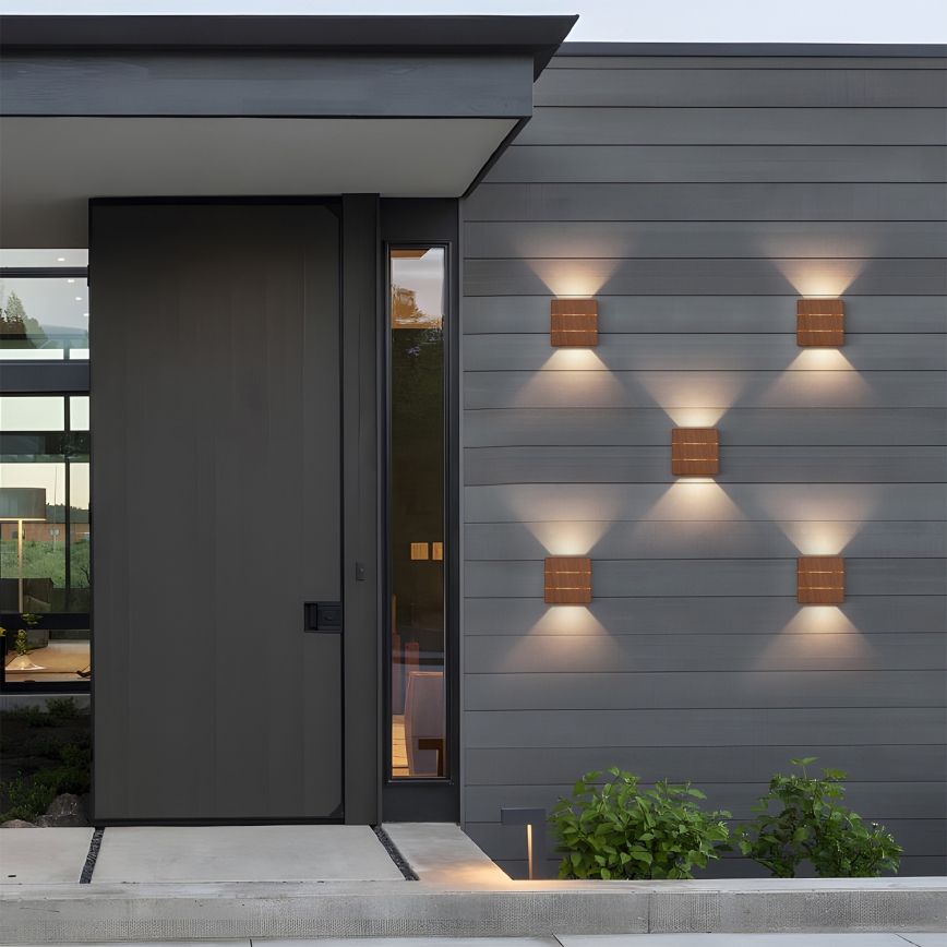 Brilagi -LED Applique murale d'extérieur DOUBLERAY LINE LED/6W/230V décor bois IP54