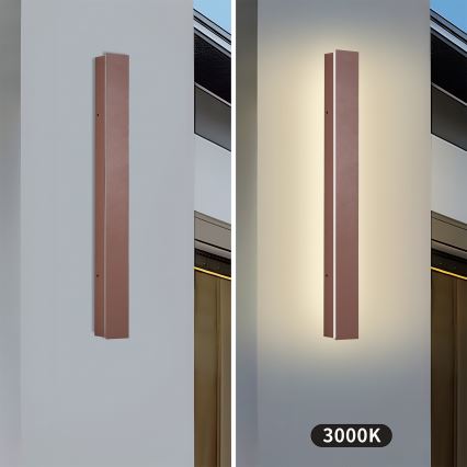 Brilagi - Applique murale extérieure LINEAR LED/12W/230V 3000K IP65 50 cm marron IRC 90