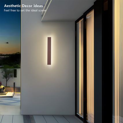 Brilagi - Applique murale extérieure LINEAR LED/12W/230V 3000K IP65 50 cm marron IRC 90