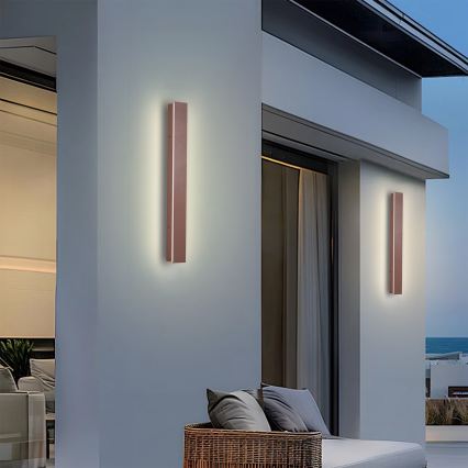 Brilagi - Applique murale extérieure LINEAR LED/12W/230V 3000K IP65 50 cm marron IRC 90