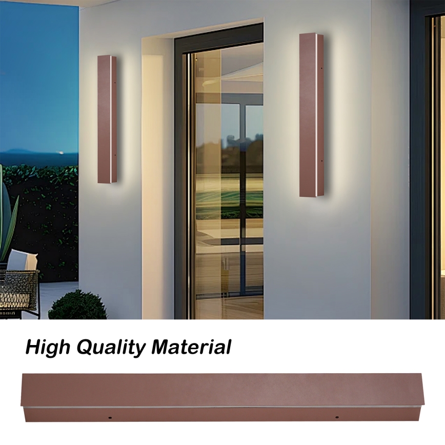Brilagi - Applique murale extérieure LINEAR LED/12W/230V 3000K IP65 50 cm marron IRC 90