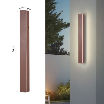 Brilagi - Applique murale extérieure LINEAR LED/12W/230V 3000K IP65 50 cm marron IRC 90
