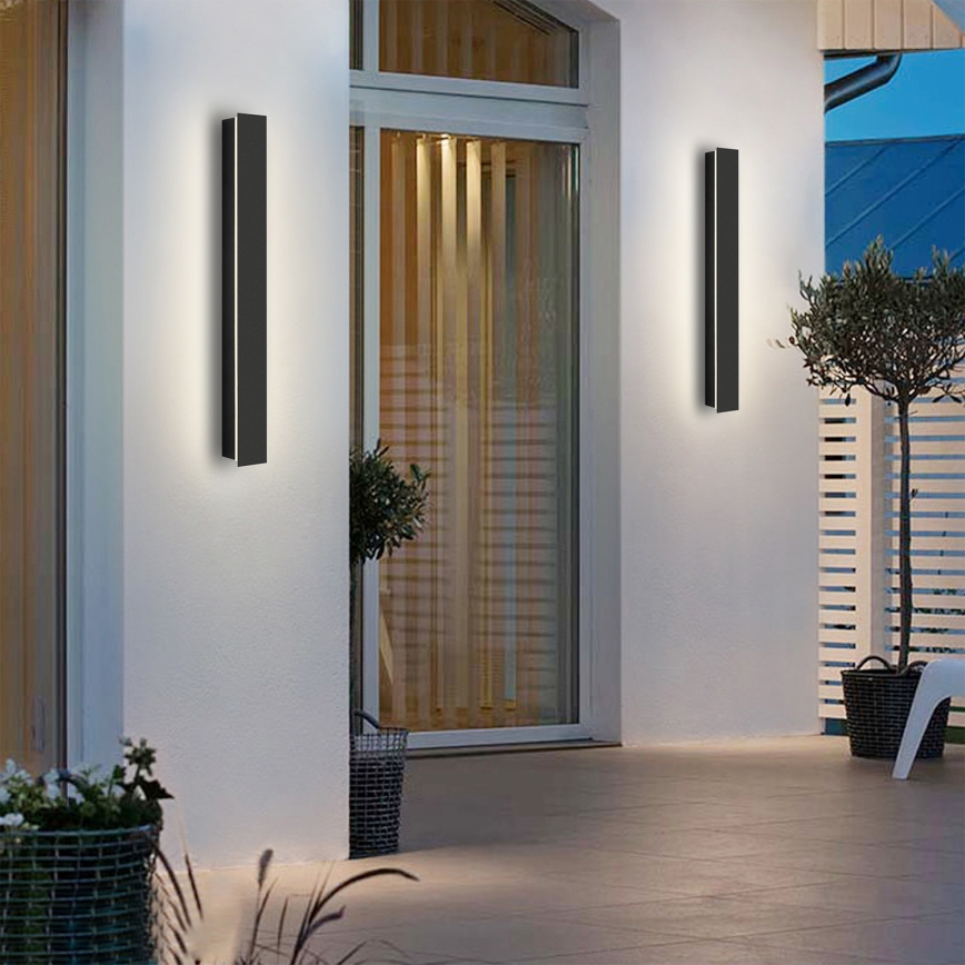 Brilagi - Applique murale extérieure LED LINEAR LED/12W/230V 3000K IP65 50 cm noire CRI 90