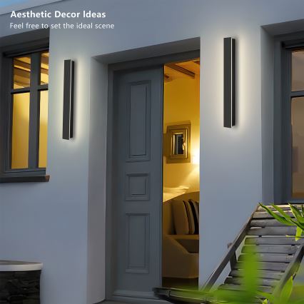 Brilagi - Applique murale extérieure LED LINEAR LED/12W/230V 3000K IP65 50 cm noire CRI 90