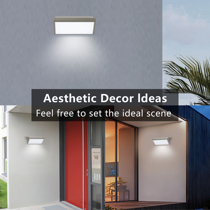 Brilagi - Applique murale d'extérieur LED avec capteur TRIANGLE LED/20W/230V gris IP65