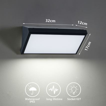 Brilagi - Applique murale extérieure LED dimmable TRIANGLE 1xE27/6W/230V 2700-6500K IP65 noir