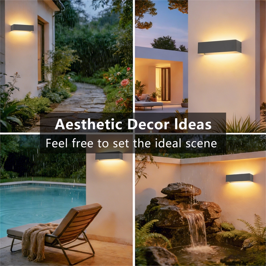 Brilagi - Applique murale extérieure DONNANI LED/12W/230V 30 cm anthracite IP44