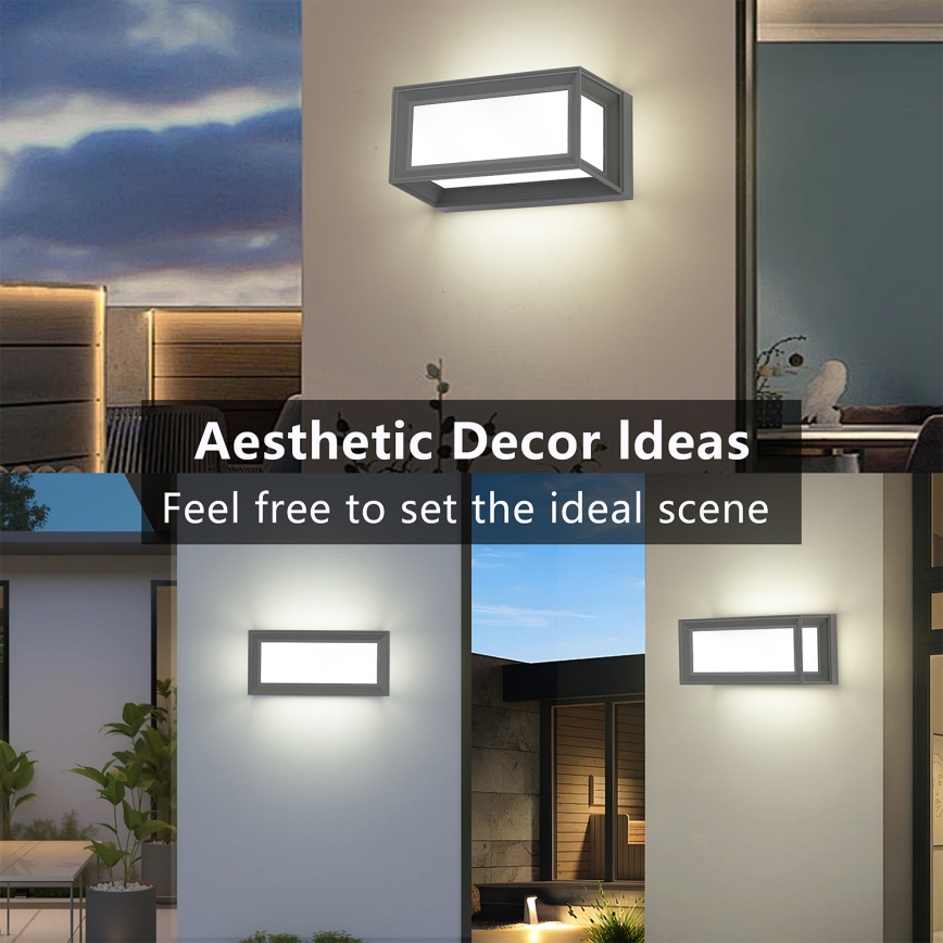 Brilagi - Applique murale extérieure PARKER LED/12W/230V 3000/4500/6000K grise IP44