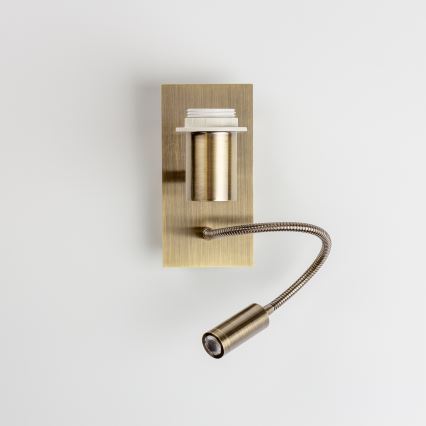 Brilagi - Lampe murale LED flexible NUBILA 1xE27/25W/230V + LED/3W laiton/jaune