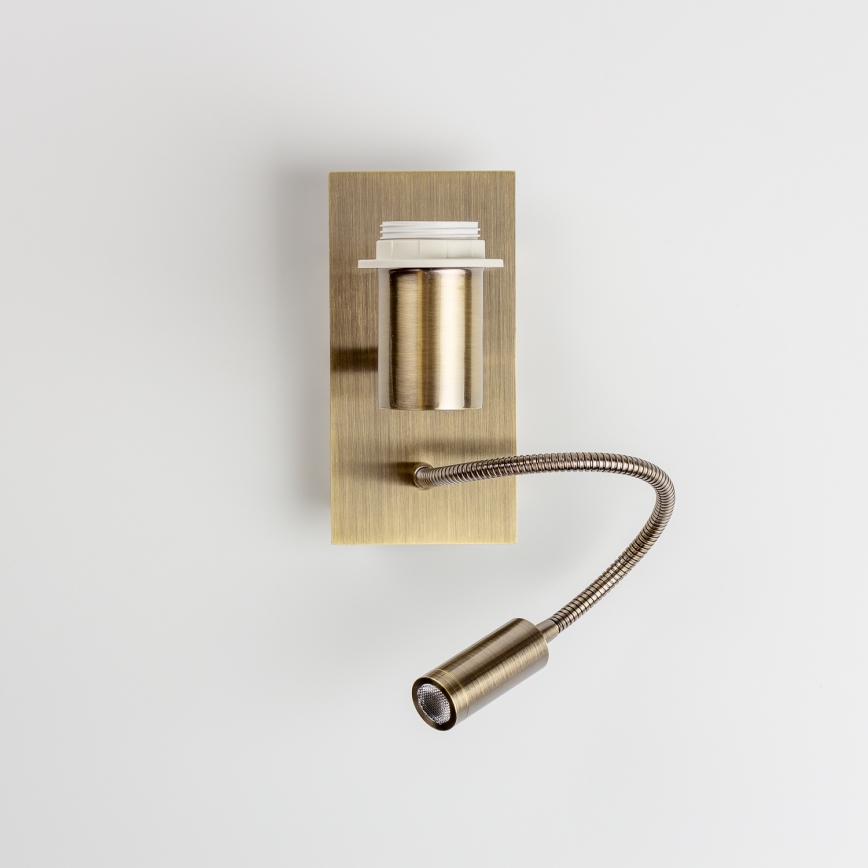 Brilagi - Lampe murale LED flexible NUBILA 1xE27/25W/230V + LED/3W laiton/jaune