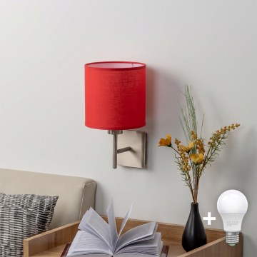 BRILAGI - LED Applique murale NUBILA 1xE27/60W/230V chrome mat/rouge