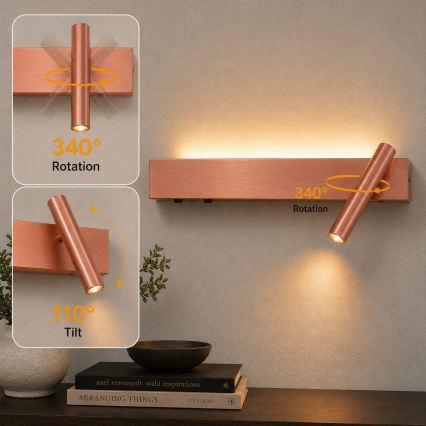 Brilagi - Applique murale spot LED ARLIX LED/3W/230V + LED/7W bronze IRC 90
