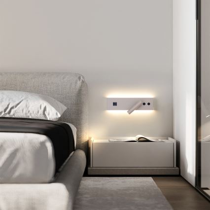 Brilagi - Applique murale spot LED NOCTIS avec port USB, LED/3W/230V + LED/9W, beige