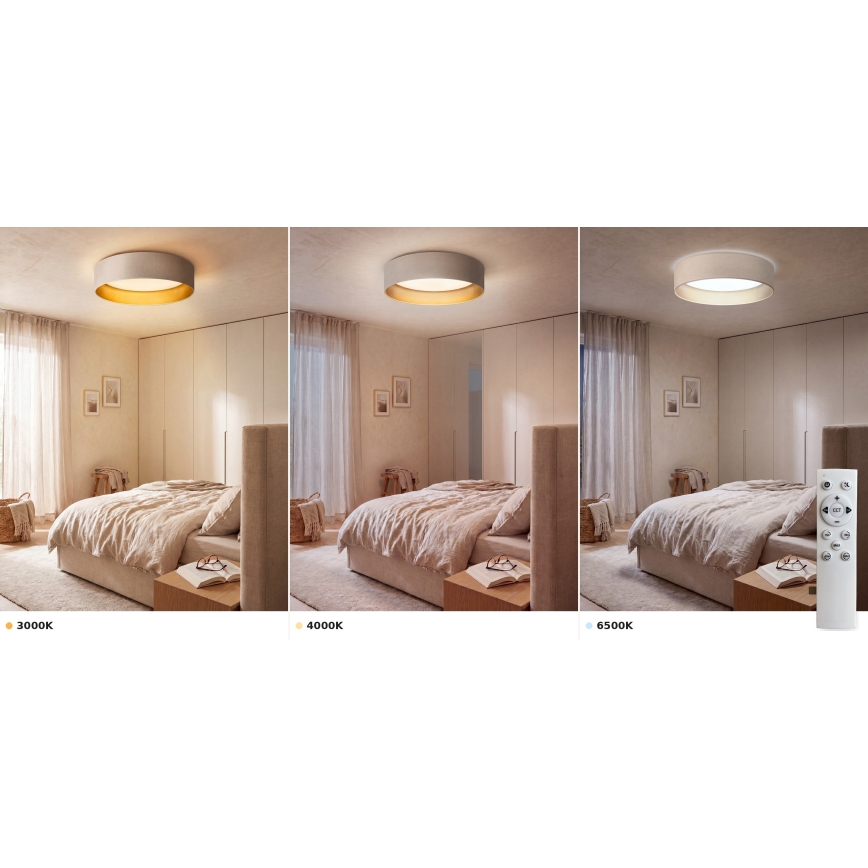 Brilagi - Plafonnier LED dimmable VELVET SMART VARI LED/24W/230V 3000-6500K Ø 45 cm crème/doré + télécommande