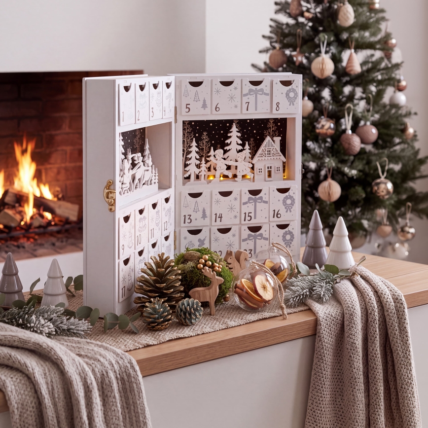 BRILAGI - LED Calendrier de l'Avent LED/2xAA