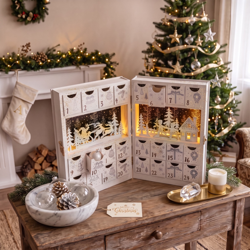 BRILAGI - LED Calendrier de l'Avent LED/2xAA