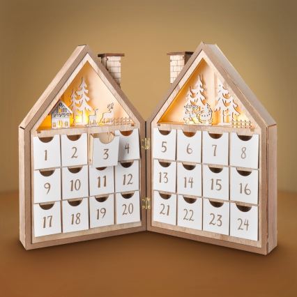 BRILAGI - LED Calendrier de l'Avent LED/2xAAA