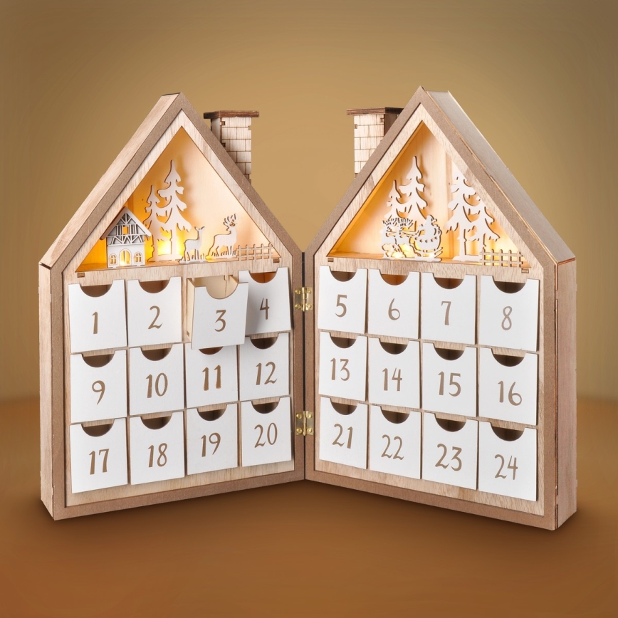 BRILAGI - LED Calendrier de l'Avent LED/2xAAA