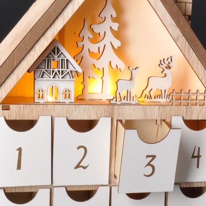 BRILAGI - LED Calendrier de l'Avent LED/2xAAA
