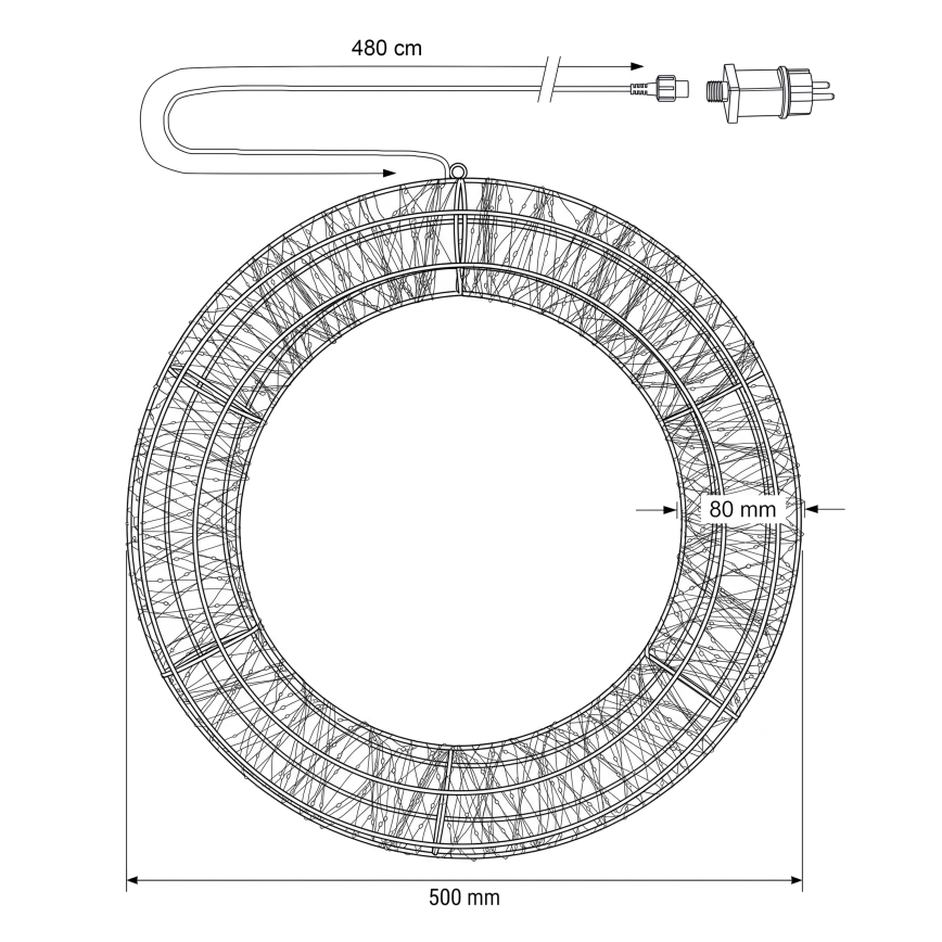 BRILAGI - LED Couronne de Noël d'extérieur LED/5,4W/230V IP44 Ø 50 cm