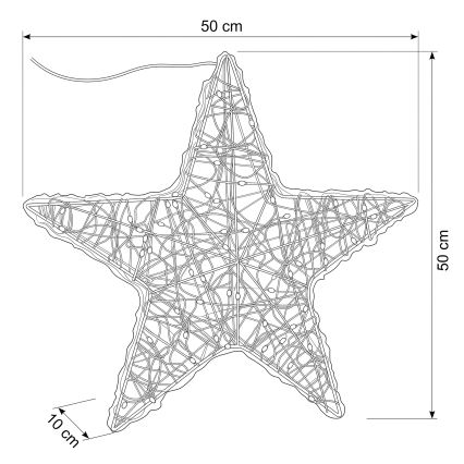 BRILAGI - LED Décoration de Noël d'extérieur LED/3,3W/230V IP44 Étoile 50 cm