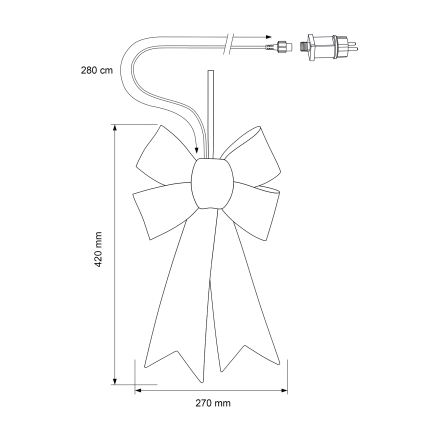 BRILAGI - LED Décoration de Noël extérieure LED/3,3W/230V IP44, nœud doré