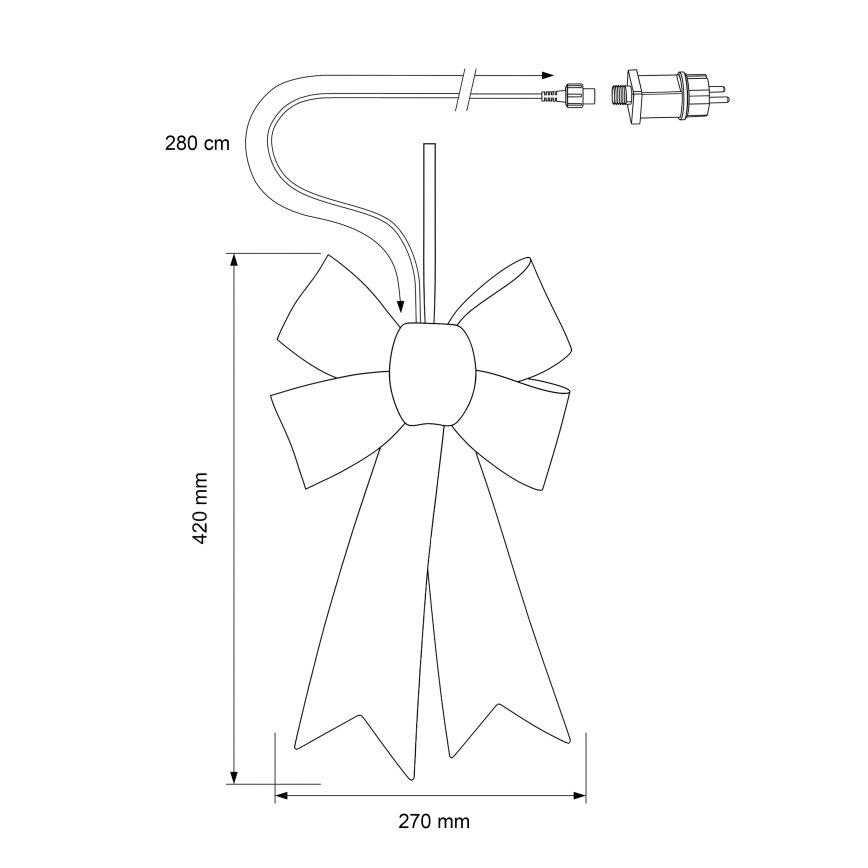 BRILAGI - LED Décoration de Noël extérieure LED/3,3W/230V IP44, nœud doré