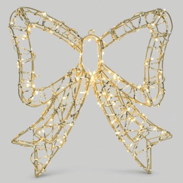 BRILAGI - LED Décoration de Noël extérieure LED/3,6W/8 fonctions 41 cm IP44 blanc chaud nœud/doré