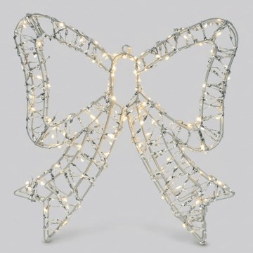BRILAGI - LED Décoration de Noël extérieure LED/3,6W/8 fonctions IP44 41 cm nœud argenté