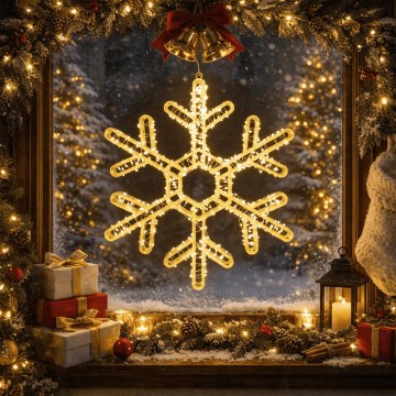 BRILAGI - LED Décoration de Noël extérieure LED/6W/8 fonctions 43 cm IP44 flocon blanc chaud