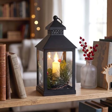 BRILAGI - LED décoration de Noël LED/3xAAA lanterne noire
