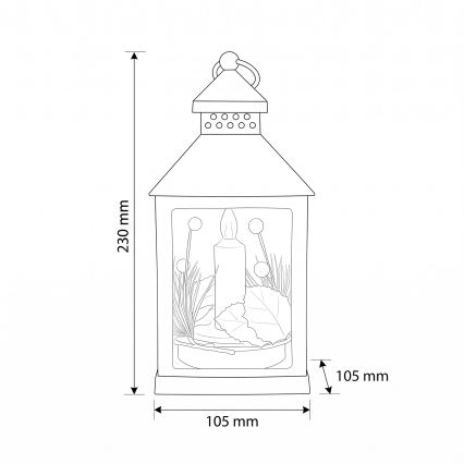 BRILAGI - LED décoration de Noël LED/3xAAA lanterne noire