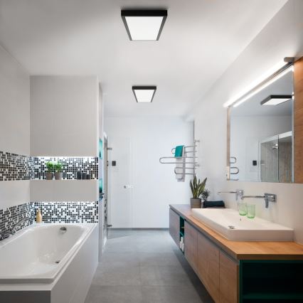 Brilagi - Applique de Salle de Bain Dimmable FRAME SMART LED/50W/230V 30x120 cm 3000-6000K IP44 Noir + Télécommande
