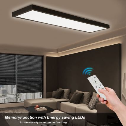 Brilagi - Applique de Salle de Bain Dimmable FRAME SMART LED/50W/230V 30x120 cm 3000-6000K IP44 Noir + Télécommande