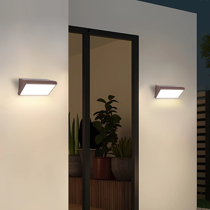 Brilagi - Applique murale d'extérieur LED dimmable TRIANGLE 1xE27/6W/230V 2700-6500K IP65 marron
