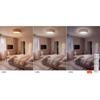 Brilagi - Plafonnier LED dimmable VELVET SMARTIX STARS LED/36W/230V 3000-6000K Ø 55 cm beige Wi-Fi Tuya Beacon + télécommande