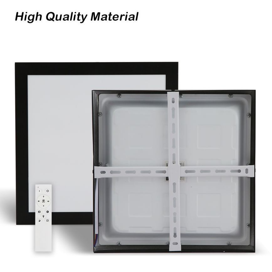 Brilagi - LED Dimmable plafonnier de salle de bain FRAME SMART LED/24W/230V 30x30 cm 3000-6000K IP44 noire + télécommande