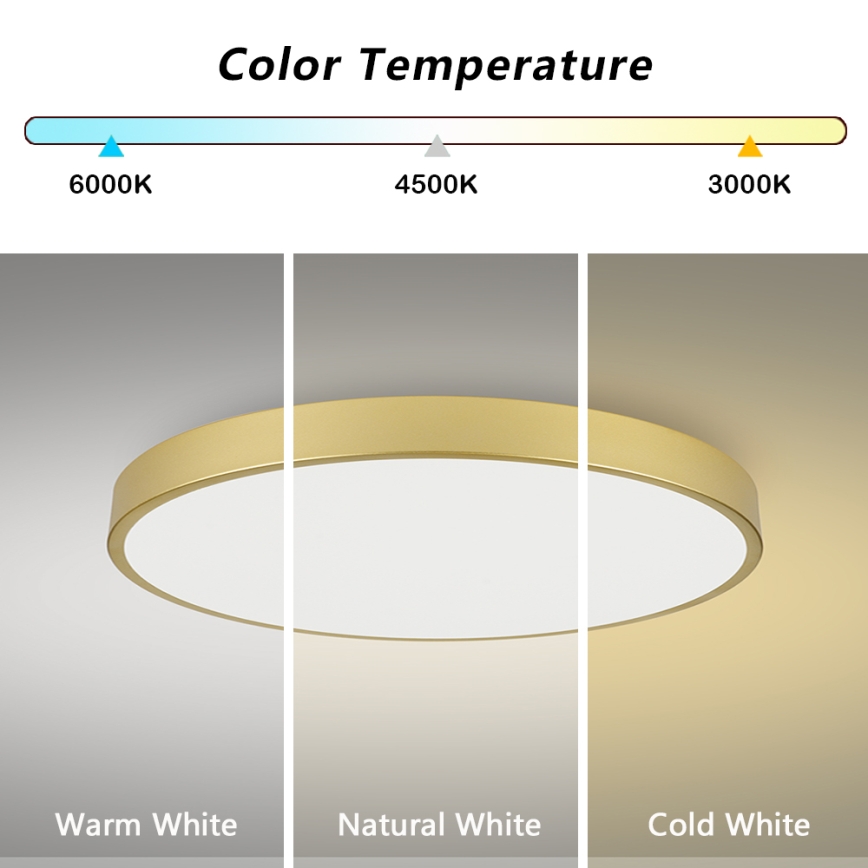 Brilagi - Plafonnier LED dimmable POOL SMART LED/128W/230V 3000-6000K 100 cm doré Wi-Fi Tuya + télécommande