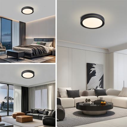 Brilagi - Plafonnier LED dimmable KREON LED/54W/230V 3000-6000K noir diam. 38 cm + télécommande