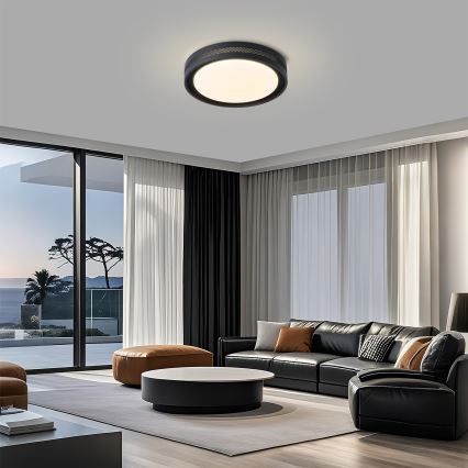 Brilagi - Plafonnier LED dimmable KREON LED/54W/230V 3000-6000K noir diam. 38 cm + télécommande