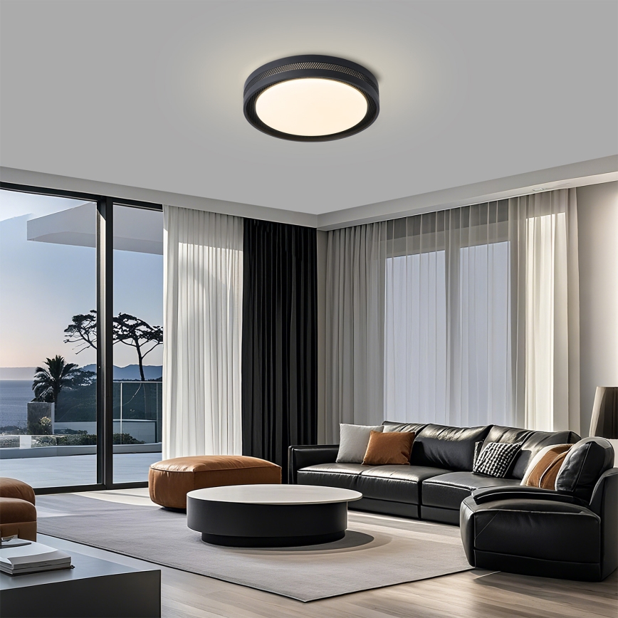 Brilagi - Plafonnier LED dimmable KREON LED/54W/230V 3000-6000K noir diam. 38 cm + télécommande