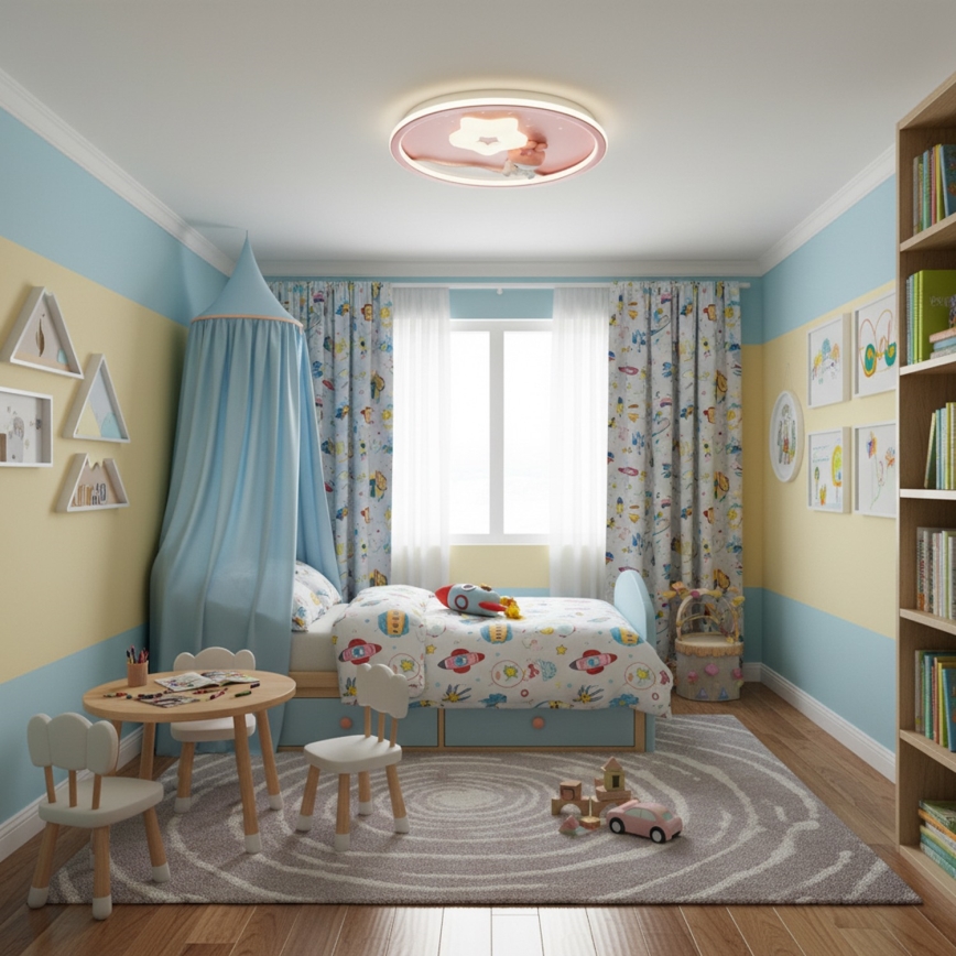 Brilagi - Plafonnier LED dimmable pour enfants BUNNY LED/83W/230V 3000-6000K Ø 49 cm + télécommande