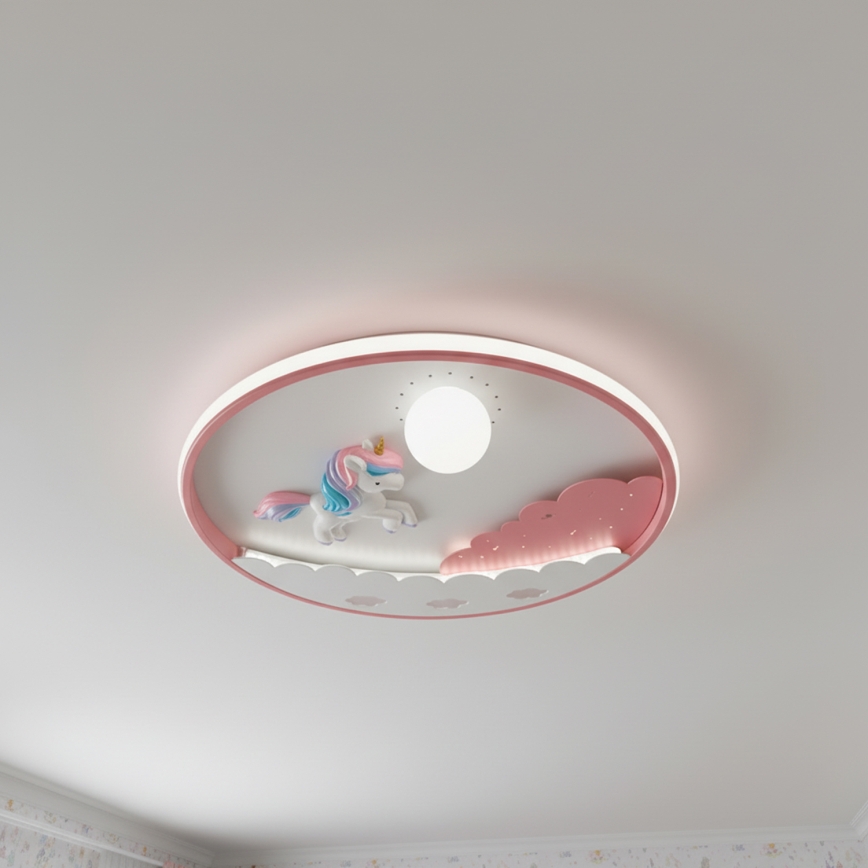 Brilagi - Plafonnier LED dimmable pour enfants UNICORN LED/68W/230V 3000-6000K diam. 49 cm + télécommande