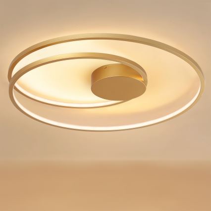 Brilagi - Plafonnier LED dimmable TWISTER LED/105W/230V 3000–6000 K Ø 100 cm doré + télécommande