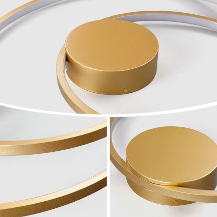 Brilagi - Plafonnier LED dimmable TWISTER LED/105W/230V 3000–6000 K Ø 100 cm doré + télécommande