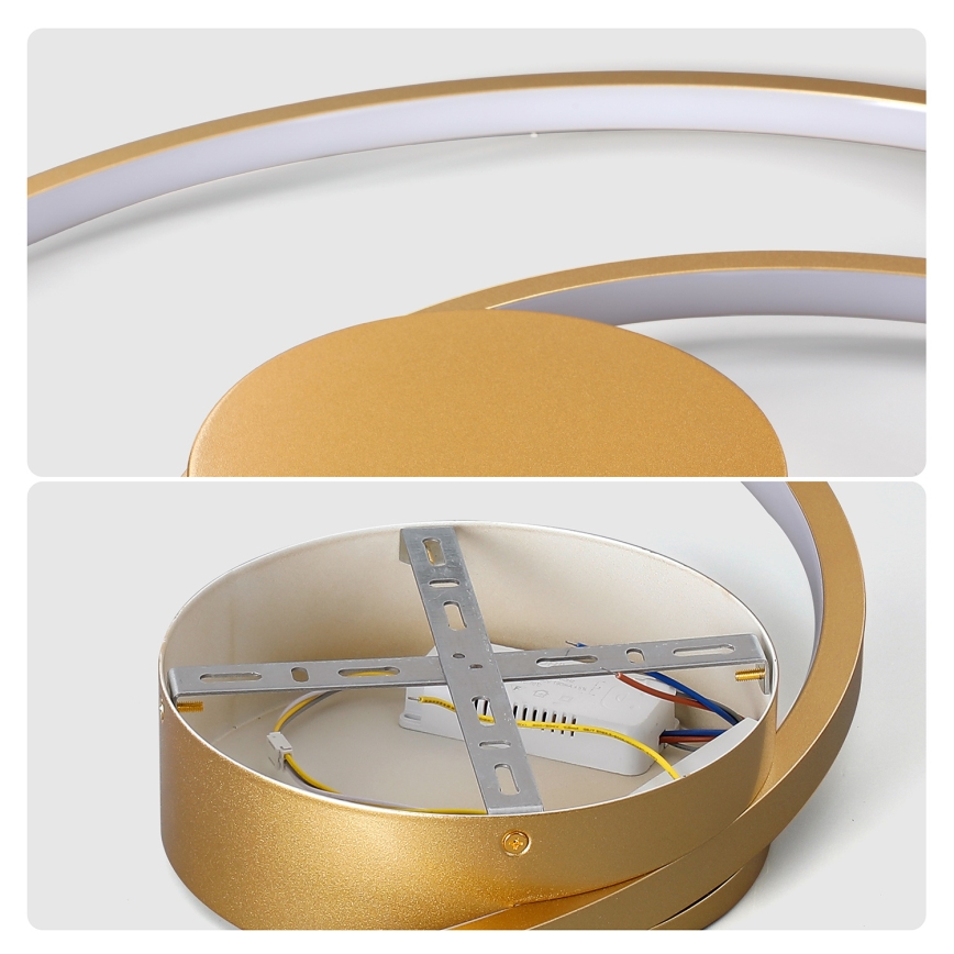 Brilagi - Plafonnier LED dimmable TWISTER LED/105W/230V 3000–6000 K Ø 100 cm doré + télécommande