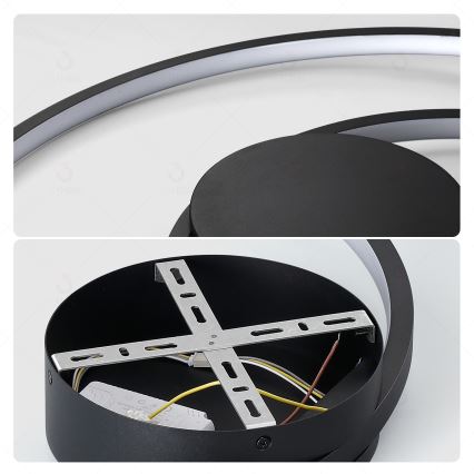 Brilagi - Plafonnier LED dimmable TWISTER LED/75W/230V 3000-6000K diam. 70 cm noir + télécommande