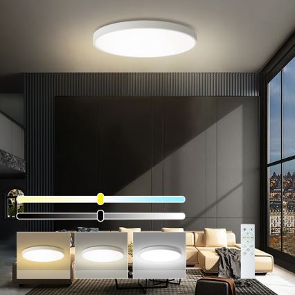 Brilagi - Plafonnier LED dimmable POOL SMART LED/100W/230V 3000-6000K diam. 80 cm Wi-Fi Tuya blanc + télécommande